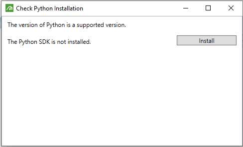 Screenshot of the check installation panel showing no SDK is installed.